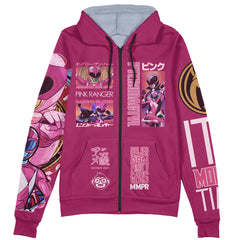 Pink Ranger Mighty Morphin Power Rangers Streetwear Zip Hoodie Jacket