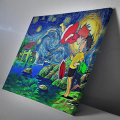 Ponyo Starry Night Studio Ghibli Canvas Print Wall Art - Nysekai