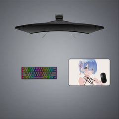 Re:Zero Rem Blush Design M-XXL Size Gaming Mouse Pad, Computer Desk Mat