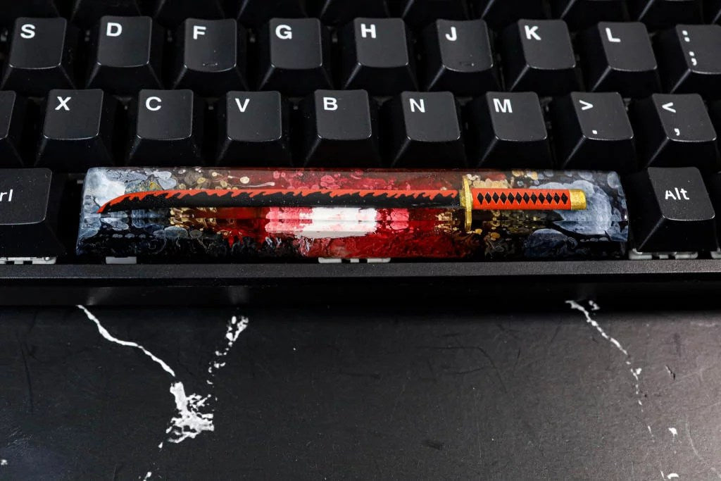 Red Katana Spacebar Keycap - Nysekai