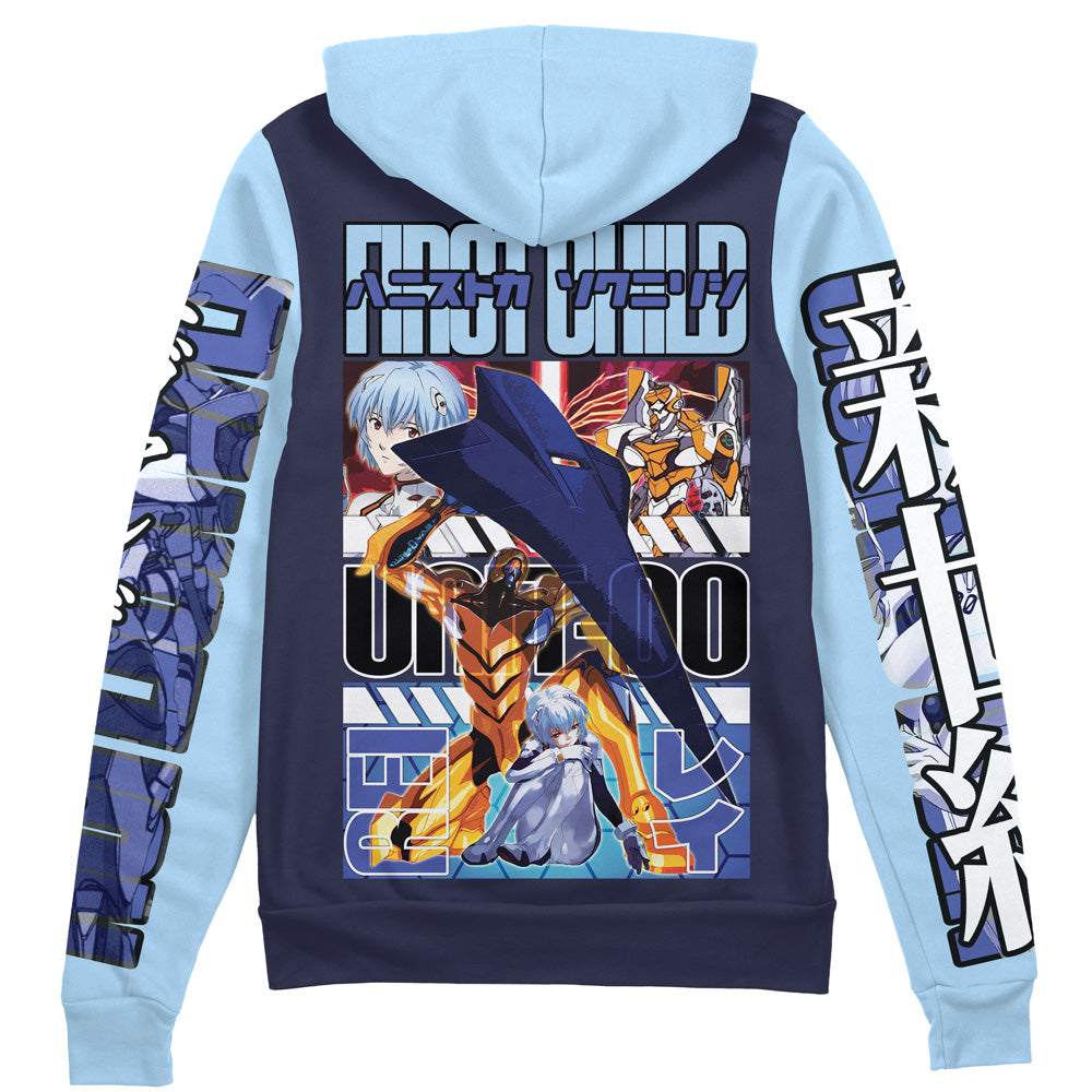 Rei Ayanami x Eva 00 Eva Streetwear Zip Hoodie Jacket