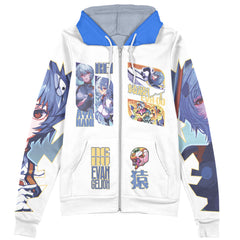 Rei Ayanami V2 Eva Streetwear Zip Hoodie Jacket