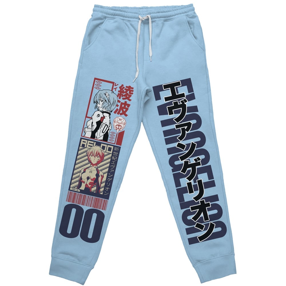Rei Ayanami x Eva 00 Neon Neon Genesis Evangelion Streetwear Sweatpants