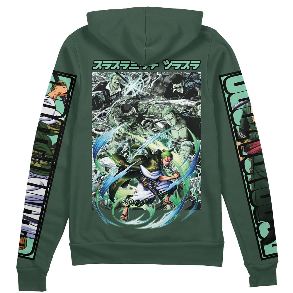 Roronoa Zoro One Piece" Streetwear Zip Hoodie Jacket