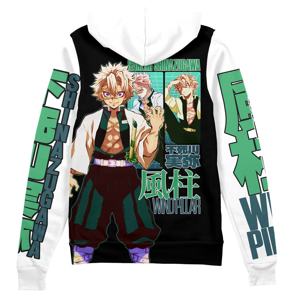 Sanemi Shinazugawa V2 Demon Slayer" Streetwear Zip Hoodie Jacket