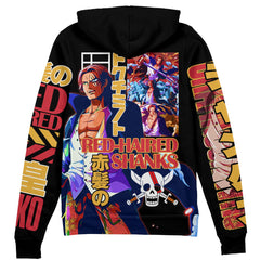 Shanks V2 One Piece" Streetwear Zip Hoodie Jacket