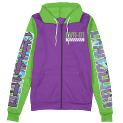 Shinji Ikari x Eva 01 Neon Genesis Evangelion Streetwear Zip Hoodie Jacket