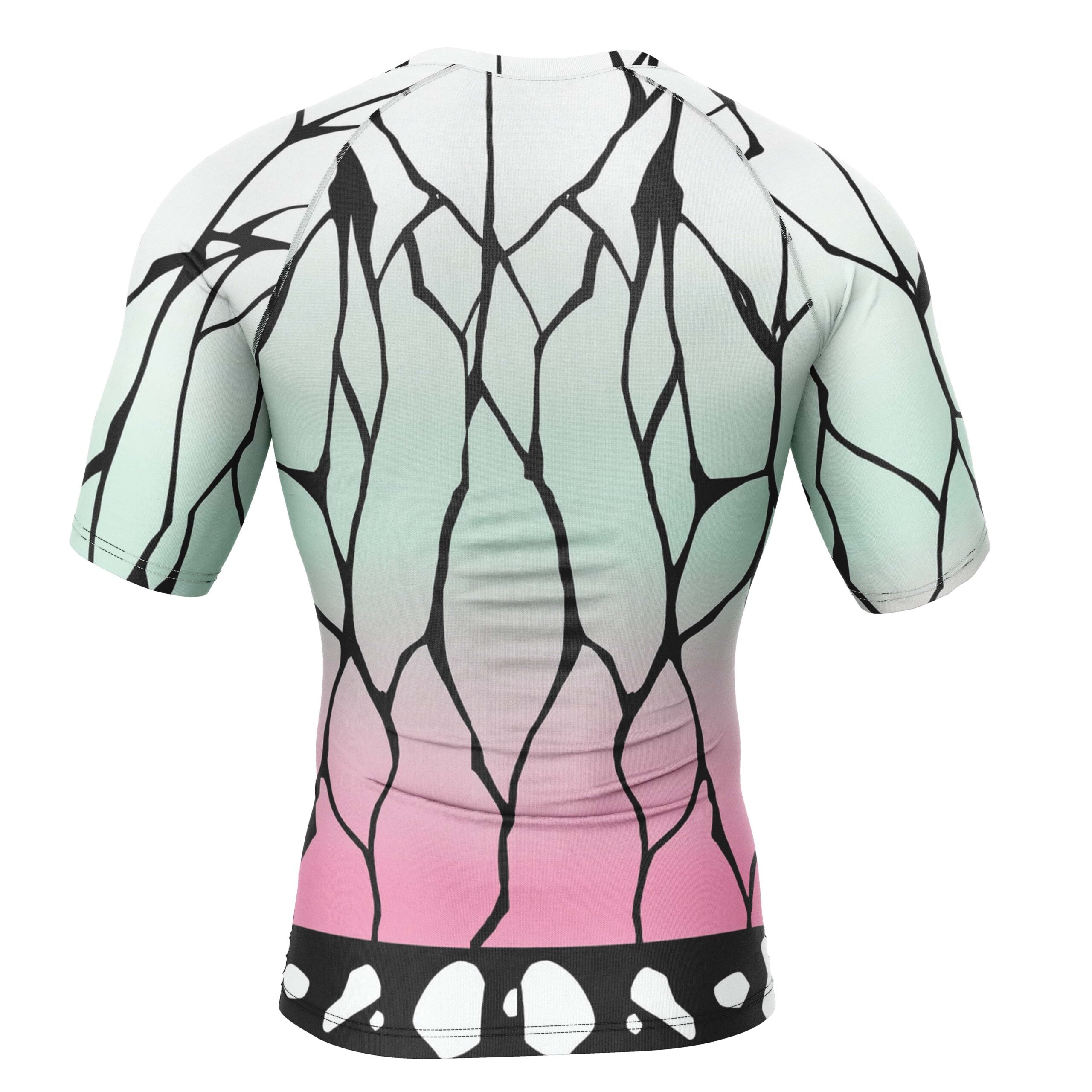 Shinobu Kocho Demon Slayer Short Sleeve Rash Guard Compression Shirt