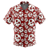 Skull Emblem Fire Force Button Up Hawaiian Shirt