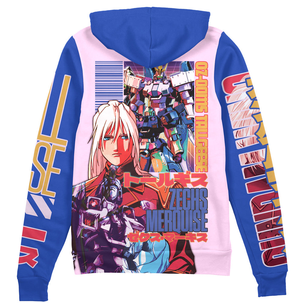 Tallgeese x Zechs Merquise Gundam Wing Streetwear Zip Hoodie Jacket