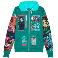 Kamado Tanjiro V2 Demon Slayer Streetwear Zip Hoodie Jacket