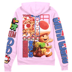 Toad Mario Bros Streetwear Zip Hoodie Jacket