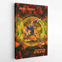 Trippy Burning Gundam Canvas Print Wall Art - Nysekai