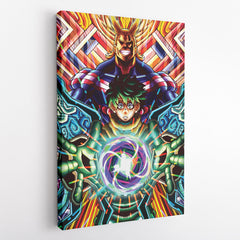 Trippy Deku x All Might My Hero Academia Canvas Print Wall Art - Nysekai