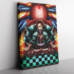 Trippy Kamado Tanjiro Demon Slayer Vertical Canvas Print Wall Art - Nysekai