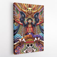 Trippy Monkey D. Luffy One Piece Vertical Canvas Print Wall Art - Nysekai