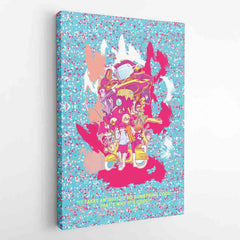 Trippy Neon FLCL Canvas Print Wall Art - Nysekai