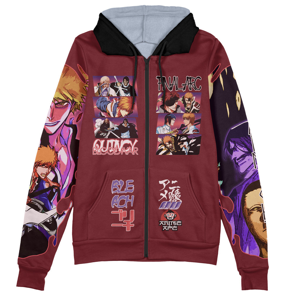 Thousand Year Blood War Arc Bleach Streetwear Zip Hoodie Jacket