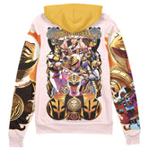 White Ranger Mighty Morphin Power Rangers Streetwear Zip Hoodie Jacket
