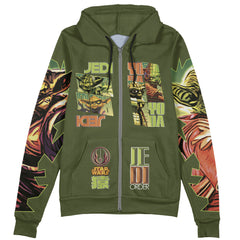 Jedi Grand Master Yoda Star Wars Streetwear Zip Hoodie Jacket