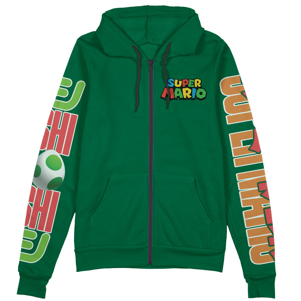 Yoshi Mario Bros Streetwear Zip Hoodie Jacket