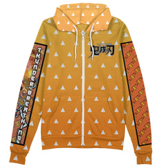 Agatsuma Zenitsu Haori Demon Slayer Streetwear Zip Hoodie Jacket