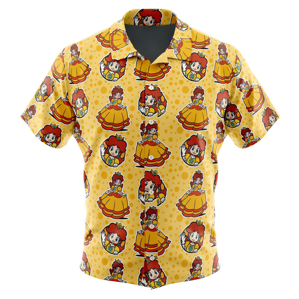 Princess Daisy Super Mario Bros Button Up Hawaiian Shirt