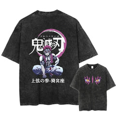 Nysekai "Upper Rank Three" Demon Slayer Vintage Washed Oversized T-Shirt