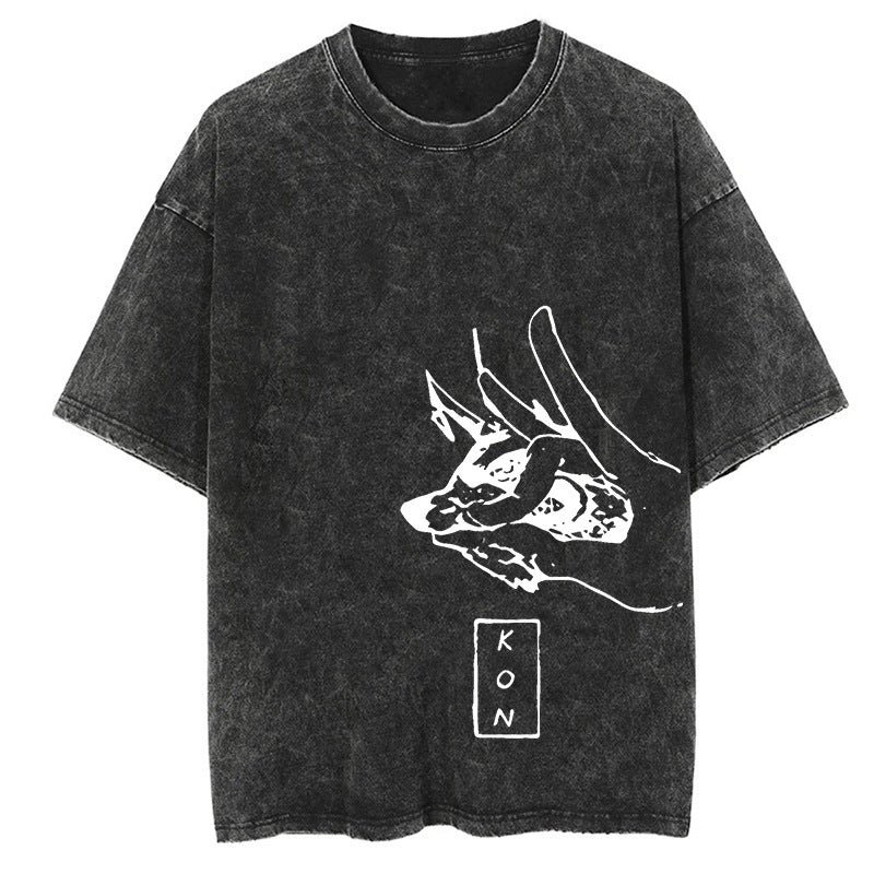 Nysekai "Kon" Chainsaw Man Vintage Washed Oversized T-Shirt