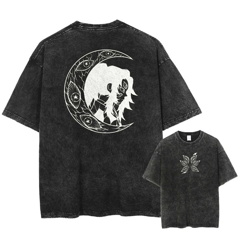 Nysekai "Moon" Demon Slayer Vintage Washed Oversized T-Shirt