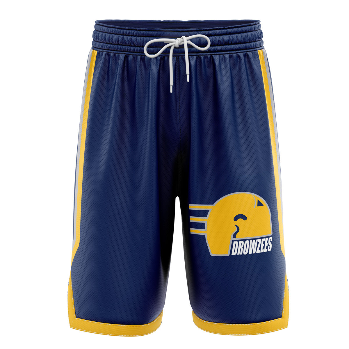 a blue and yellow shorts with the words brownies on it