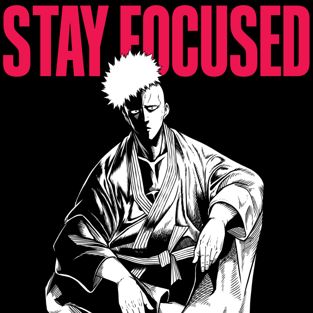 "Saitama X Stay Focused - One Punch Man" Oversize T-Shirt