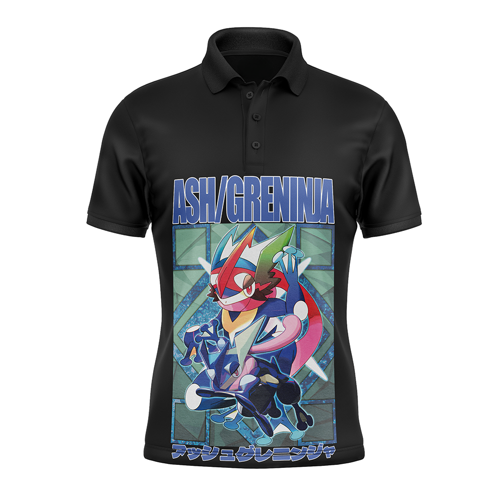 Ash Greninja Pokemon Polo Goft Shirt