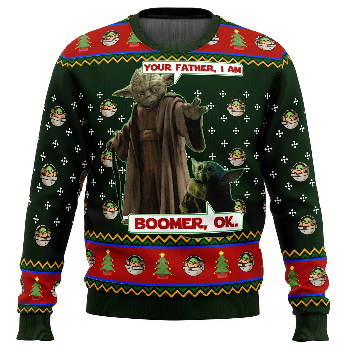 Baby Yoda Boomer Star Wars Ugly Christmas Sweater