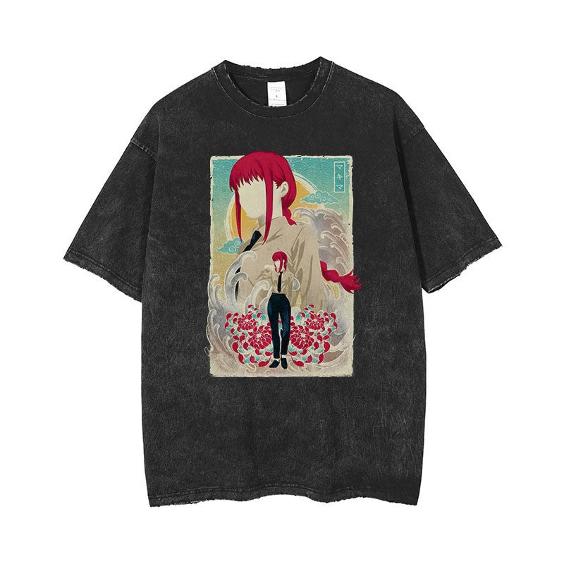 Nysekai "Control Devil" Chainsaw Man Vintage Washed Oversized T-Shirt