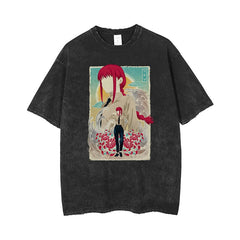 Nysekai "Control Devil" Chainsaw Man Vintage Washed Oversized T-Shirt