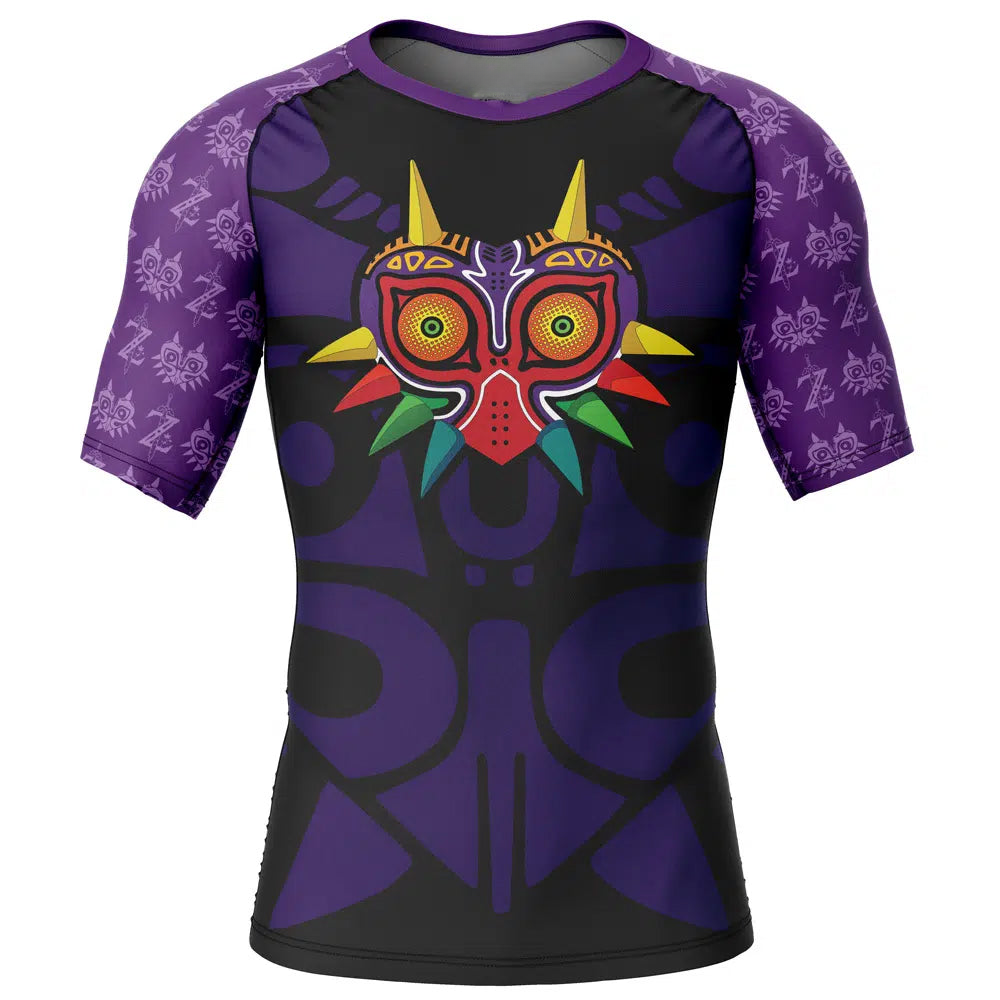 Majora s Mask Legend of Zelda Short Sleeve Rash Guard Compression Shirt
