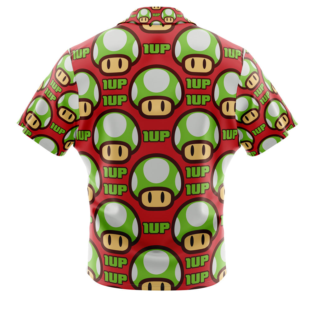 1Up Mushroom Super Mario Button Up Hawaiian Shirt