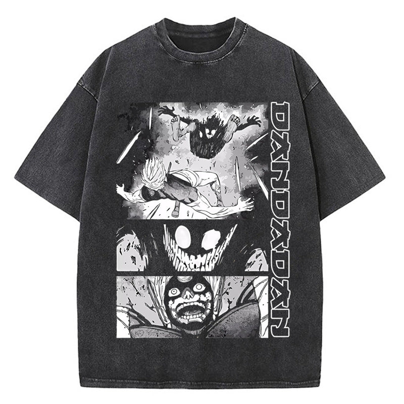 Nysekai "Okarun vs Evil Eye" Dandadan Vintage Washed Oversized T-Shirt