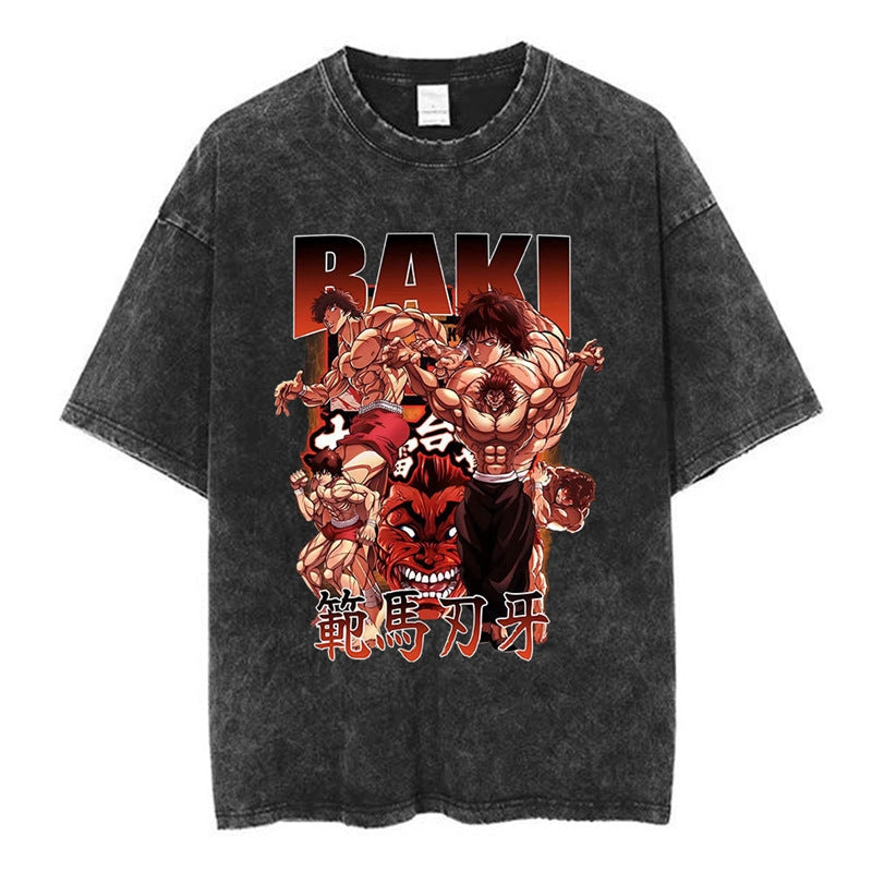 Nysekai "Like Father Like Son" Baki Hanma Vintage Washed Oversized T-Shirt