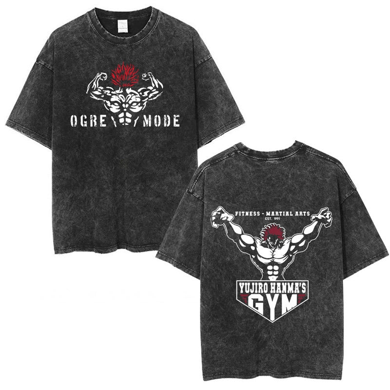 Nysekai "Orge Mode" Baki Hanma Vintage Washed Oversized T-Shirt