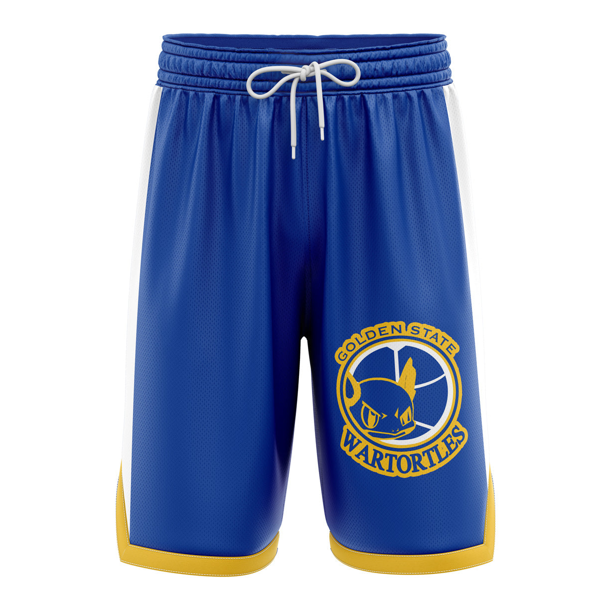 a basketball shorts with the golden state warriors on it