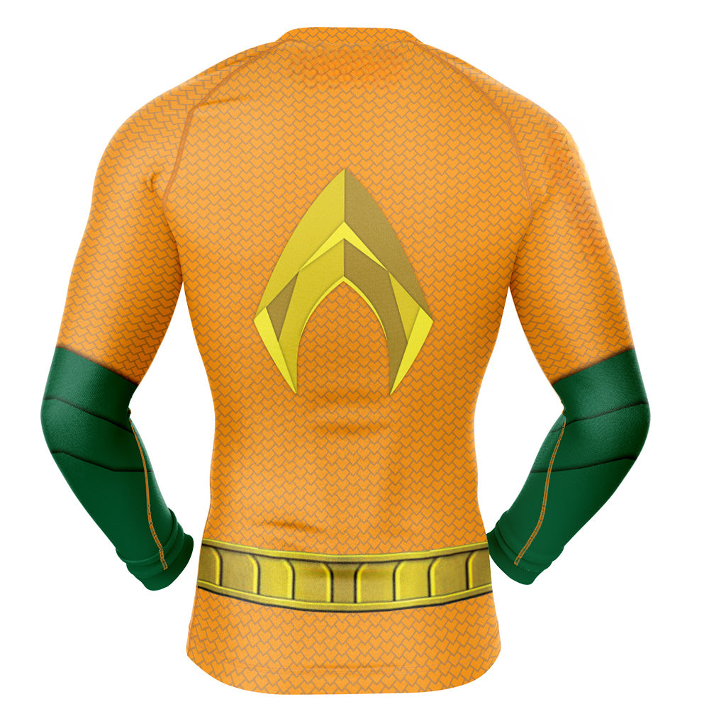 Aquaman DC Comics Long Sleeve Rash Guard Compression