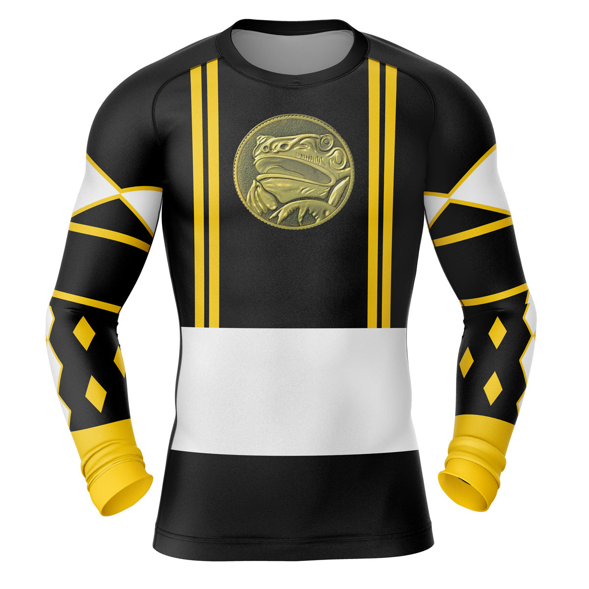 Black Ranger Ninjetti Mighty Morphin Power Rangers Long Sleeve Rash Guard Compression