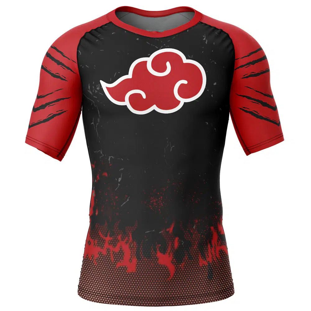 Red Cloud Pride Naruto Short Sleeve Rash Guard Compression Shirt