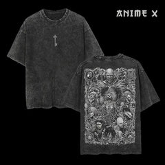 Nysekai "All Titan Shifters Attack on Titan" Vintage Washed Oversized T-Shirt - Nysekai