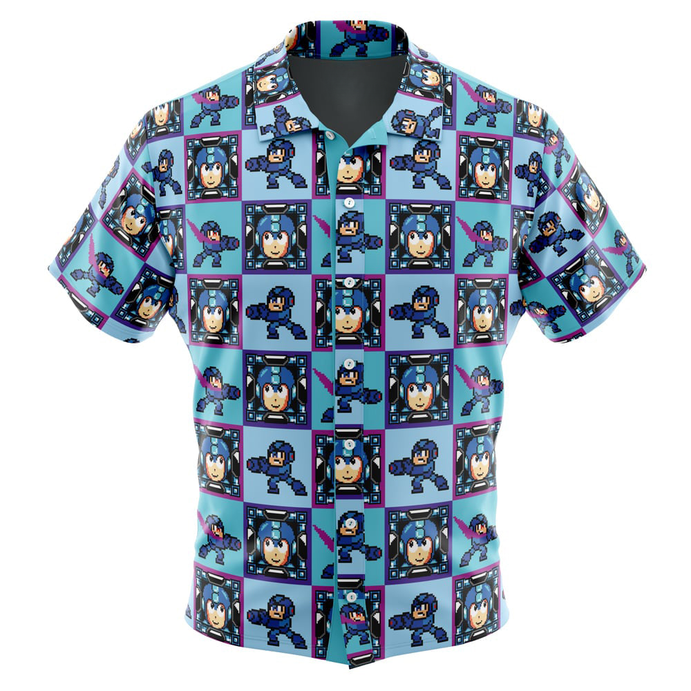 Video Game Mega Man Button Up Hawaiian Shirt