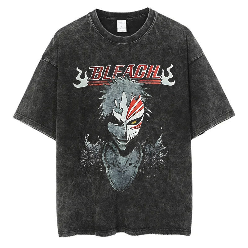 Nysekai "Hollow Mask" Bleach Vintage Washed Oversized T-Shirt