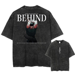 Nysekai "Left it all behind" Jujutsu Kaisen Vintage Washed Oversized T-Shirt