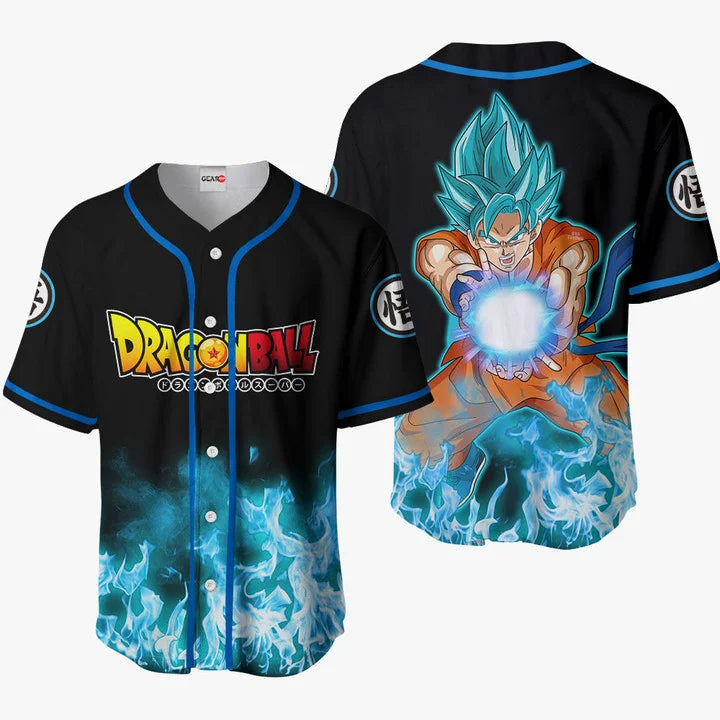 Nysekai "3D Anime Goku Blue Custom Fandom -  Dragon Ball" Baseball Tee